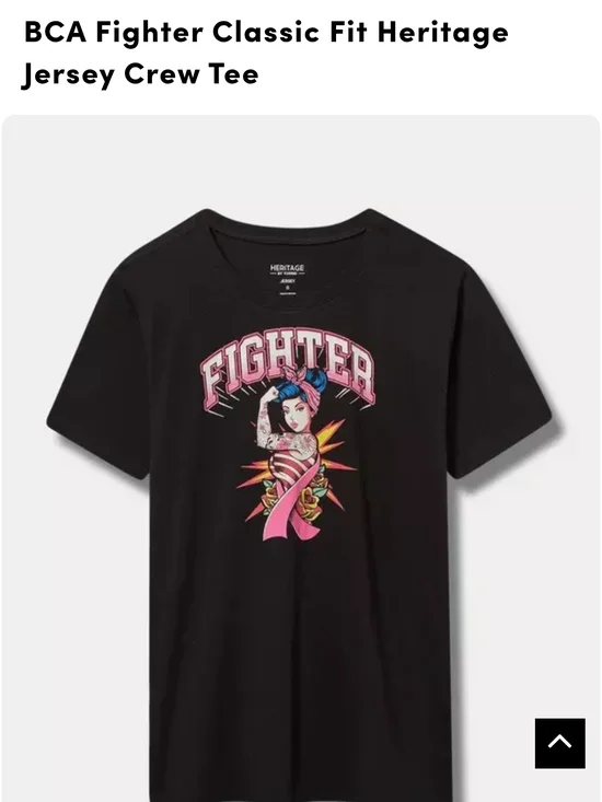 NWT Torrid 5x BCA Fighter Graphic Tee - Black with Pink & Blue Artwork - Picture 1 of 14